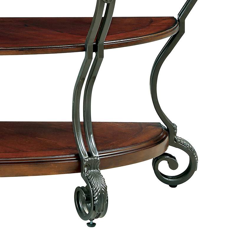 Image 4 Azea 48" Wide Brown Cherry 2-Shelf Console Table more views