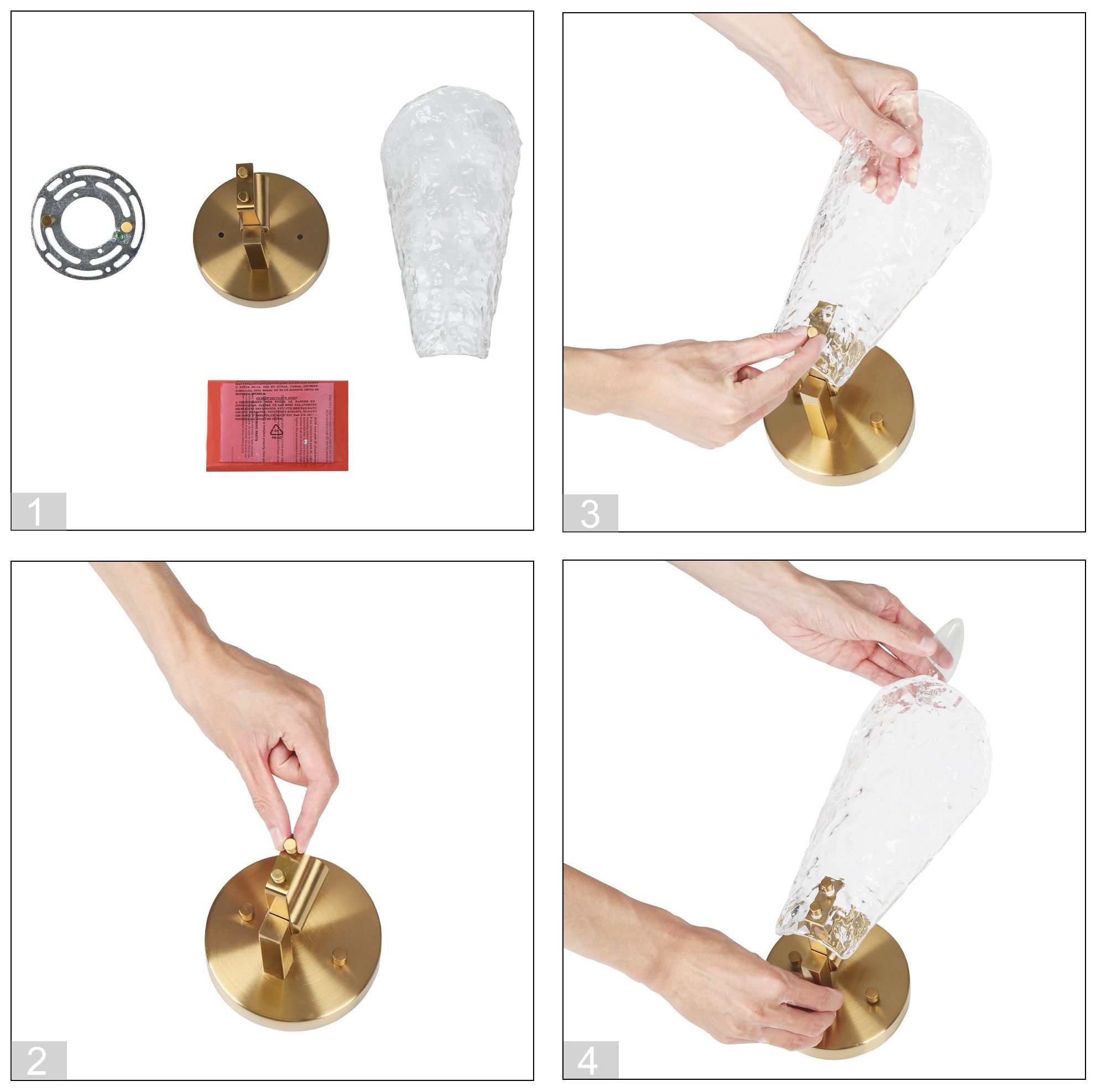 Azfenro 1-Light Gold Wall Sconces