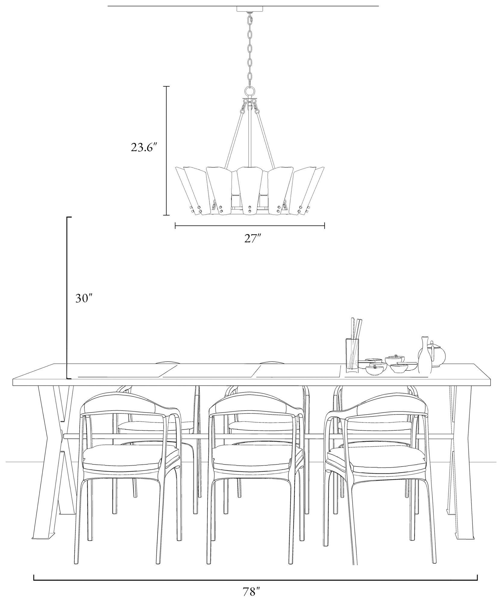 Azfenro 6-Light Gold Chandelier - Made to Order