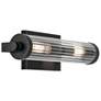 Azores 16" 2-Light Wall Sconce with Clear Fluted Glass in Black