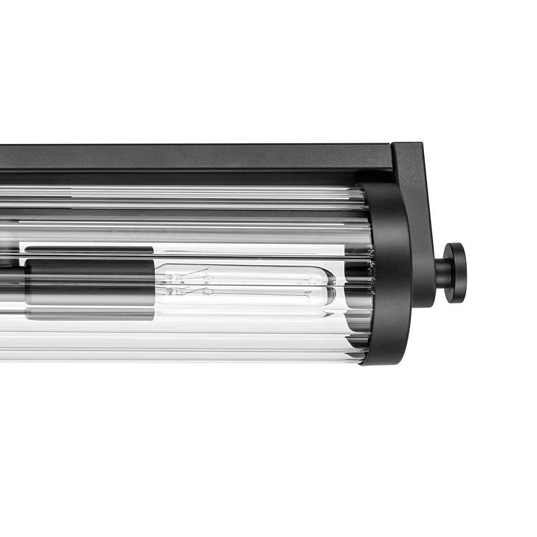 Image 4 Azores 25" 4-Light Linear Vanity with Clear Fluted Glass in Black more views