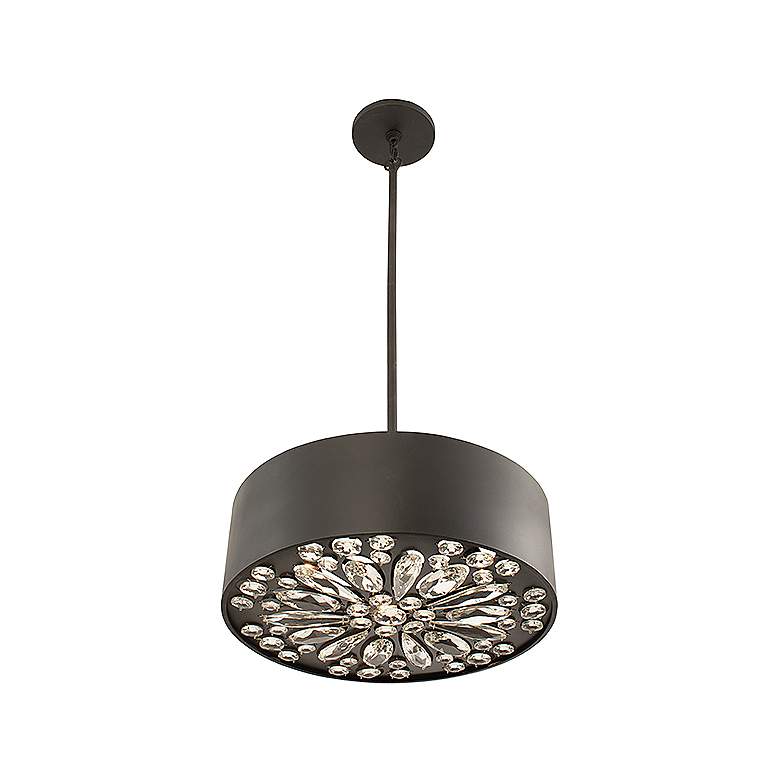 Image 5 Azores 4-Light Convertible Semi-Flush or Pendant in Black Cashmere more views