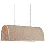 3_Aztec 48" Wide White and Wood Beads 7-Light Chandelier