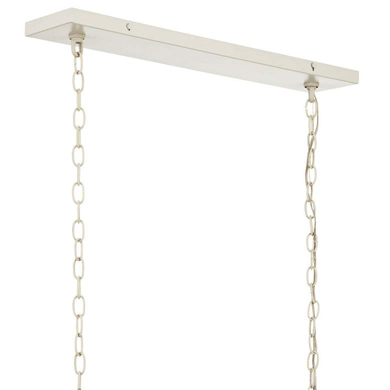Image 5 Aztec 48" Wide White and Wood Beads 7-Light Chandelier more views
