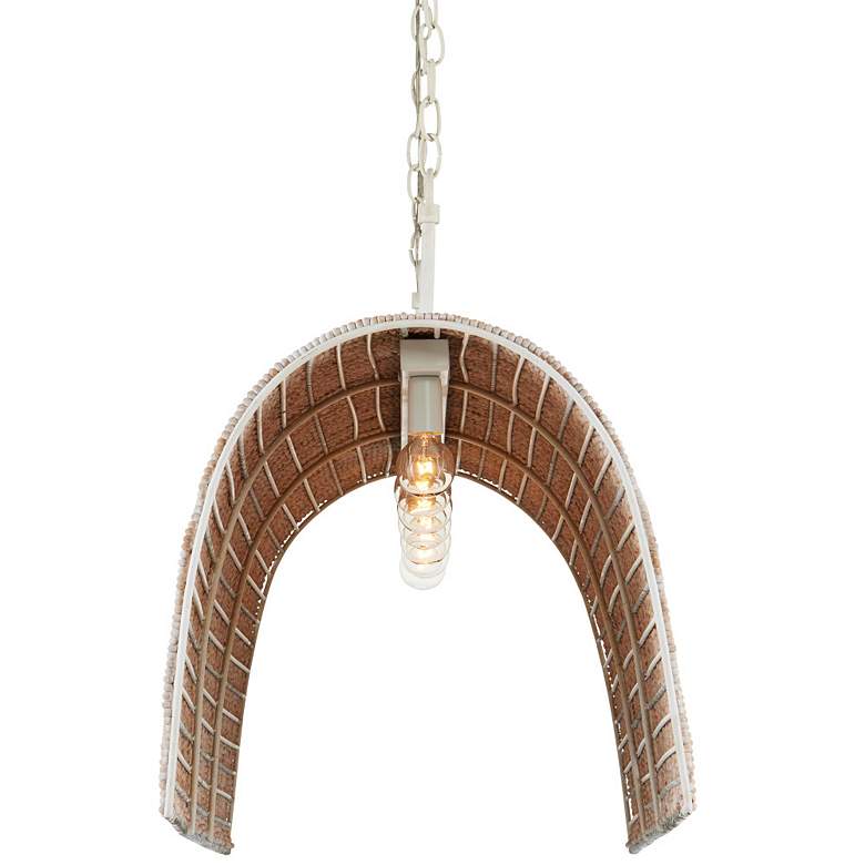 Image 7 Aztec 48" Wide White and Wood Beads 7-Light Chandelier more views