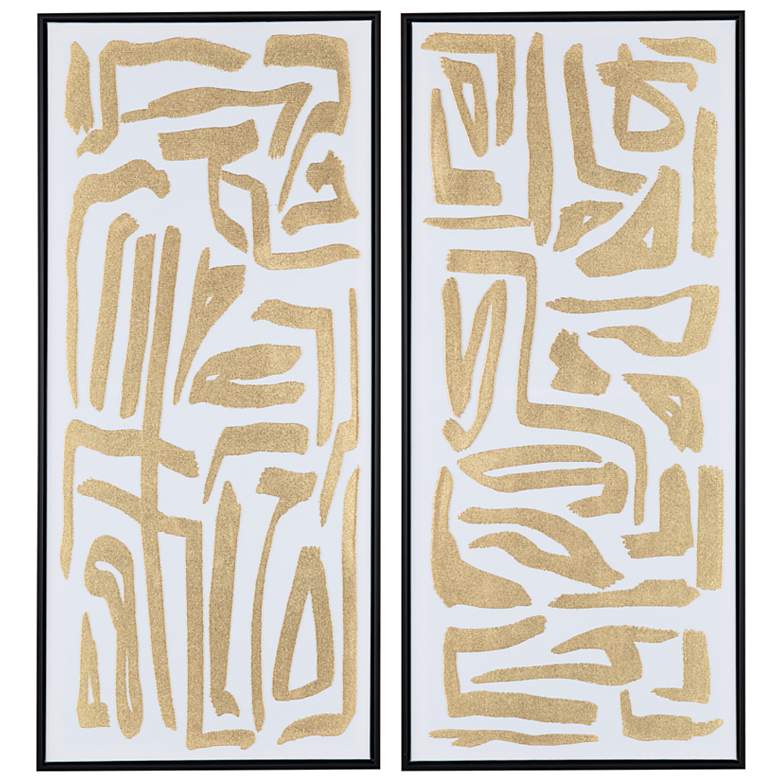 Image 1 Azteca Framed Hand Painted Canvas Set of 2