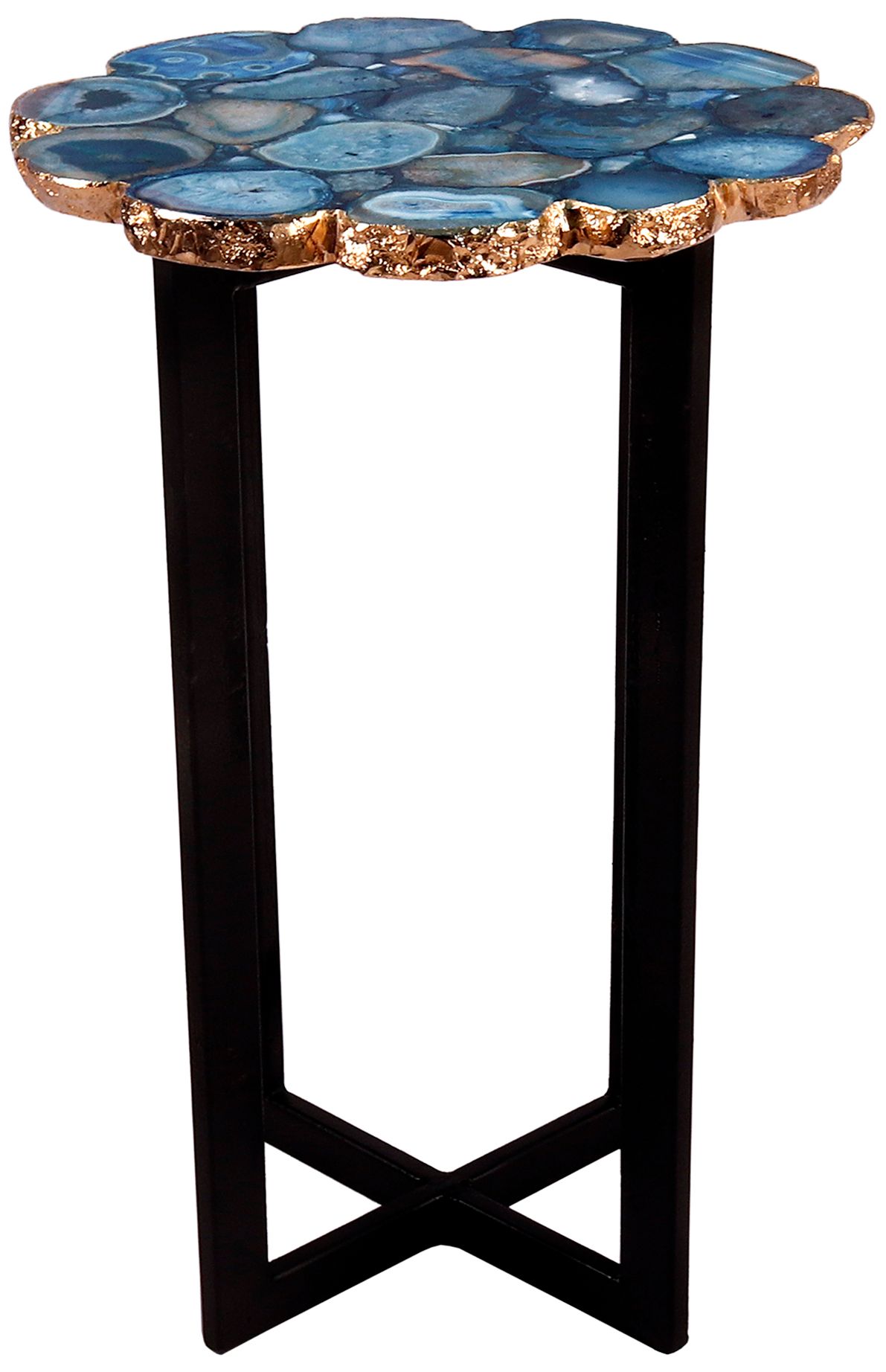 Image 2 Azul Agate Accent Table Blue more views