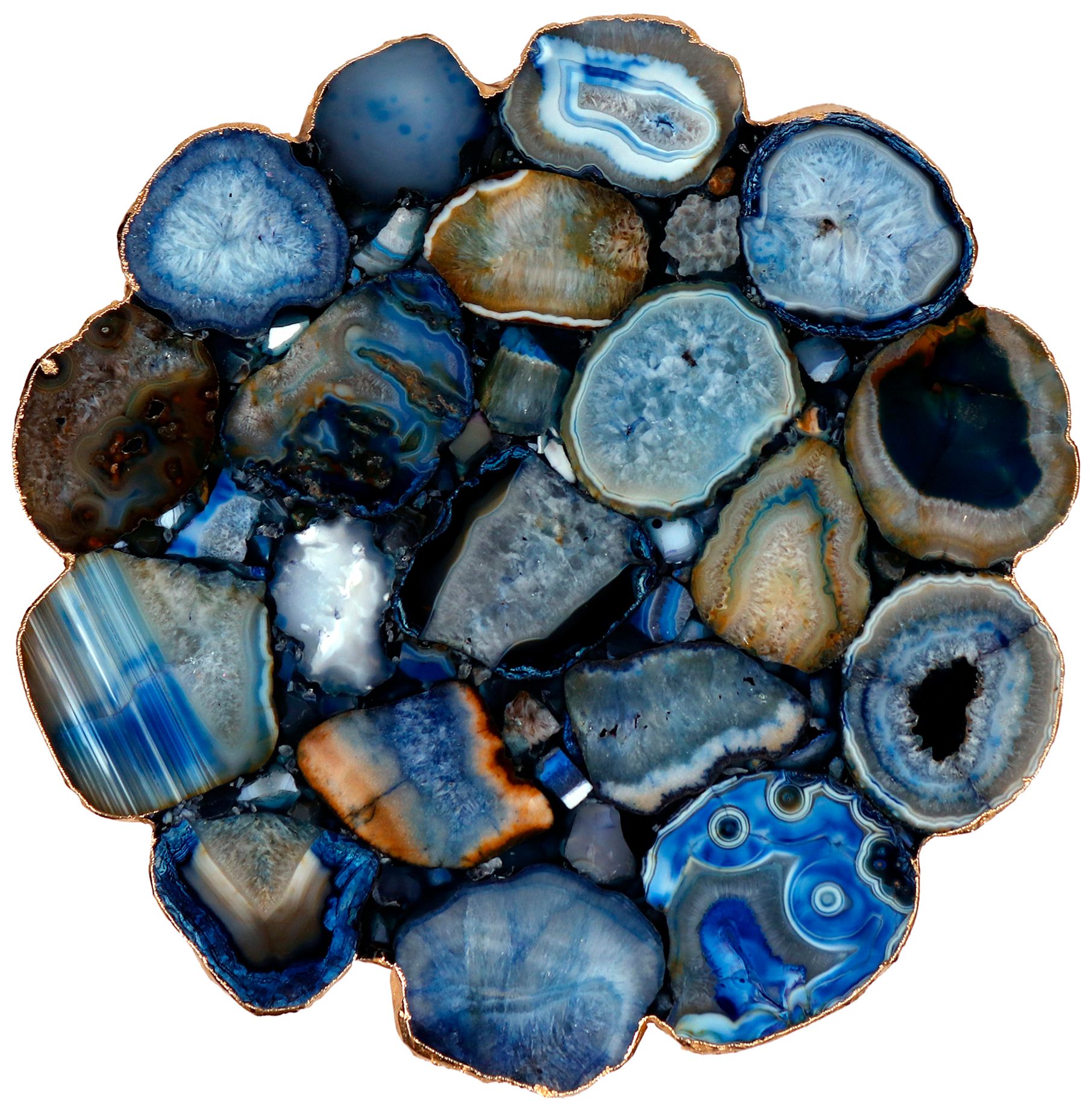 Image 4 Azul Agate Accent Table Blue more views