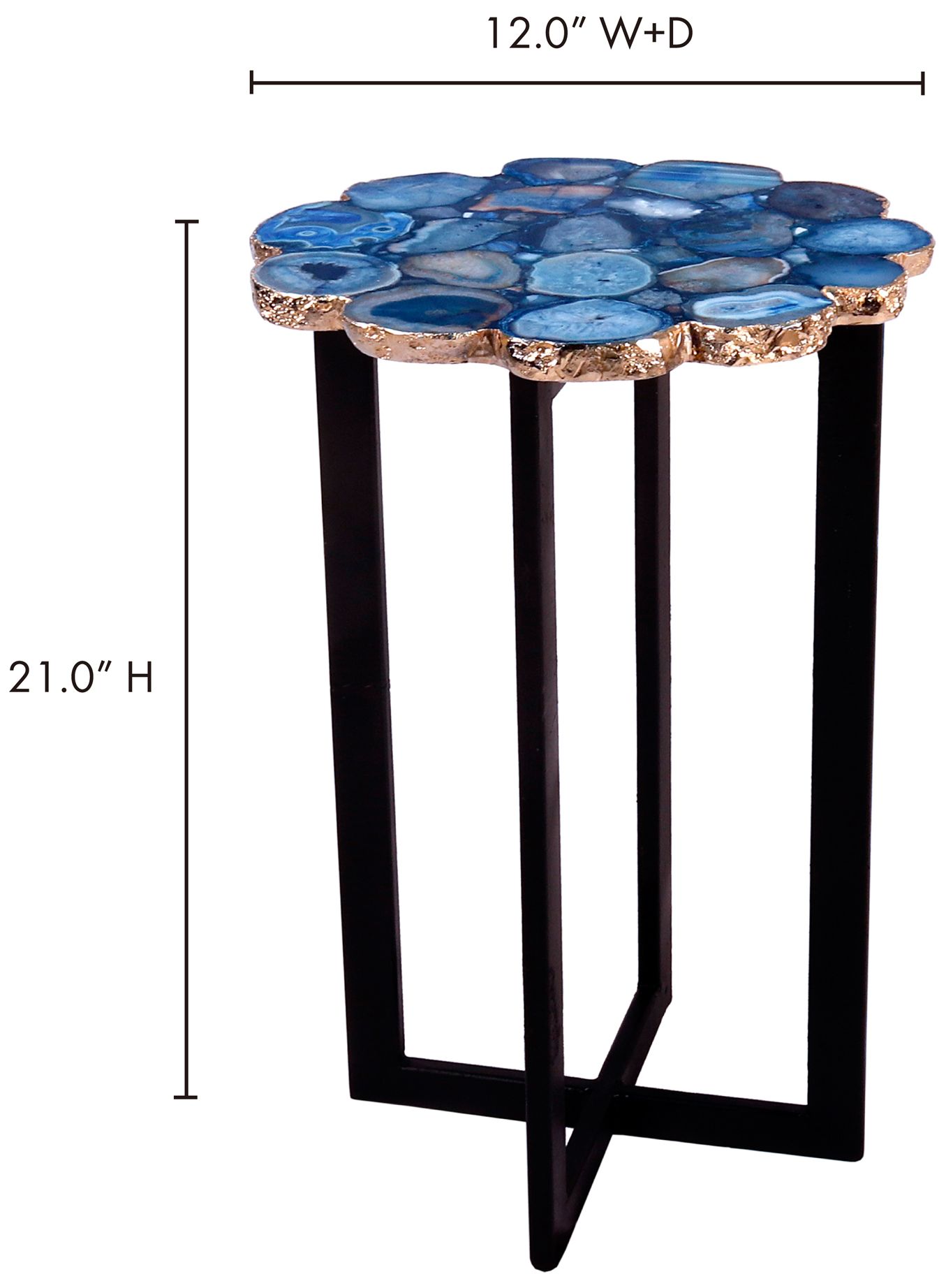 Image 5 Azul Agate Accent Table Blue more views