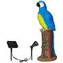 Azur 20"H Blue Brown Outdoor Parrot Statue with Spotlight
