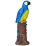 Azur 20"H Blue Brown Outdoor Parrot Statue with Spotlight