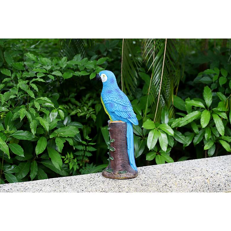 Image 3 Azur 20"H Blue Brown Outdoor Parrot Statue with Spotlight more views