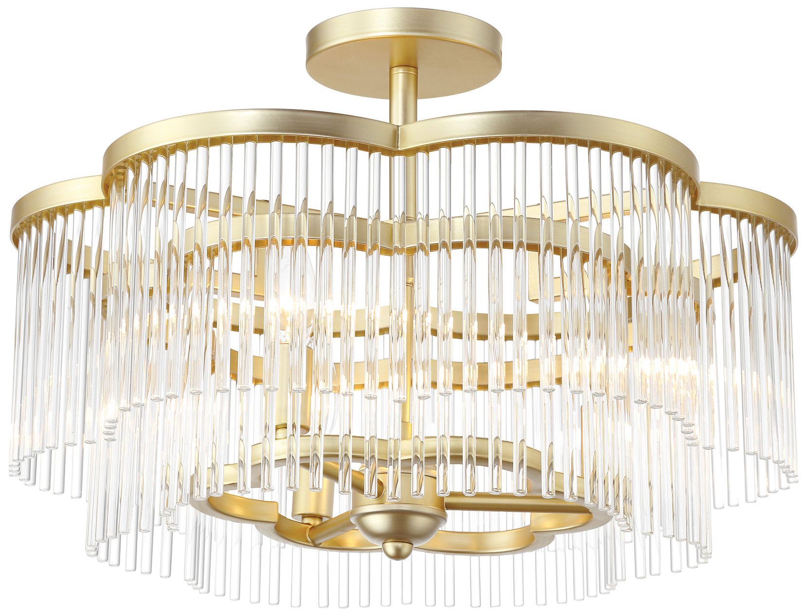 Azura 20" Wide Heirloom Brass 3-Light Ceiling Light