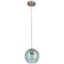 2_Azura 7.5" Wide Brushed Nickel Hammered Blue Glass Pendant more views