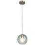 3_Azura 7.5" Wide Brushed Nickel Hammered Blue Glass Pendant more views