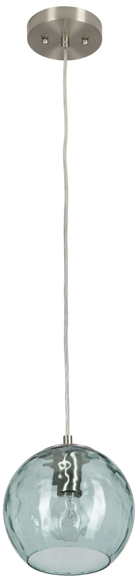 Image 2 Azura 7 1/2"W Brushed Nickel Mini Pendant w/ Hammered Glass more views