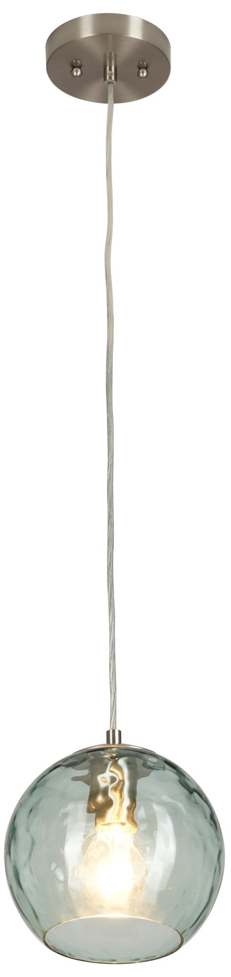 Image 3 Azura 7 1/2"W Brushed Nickel Mini Pendant w/ Hammered Glass more views