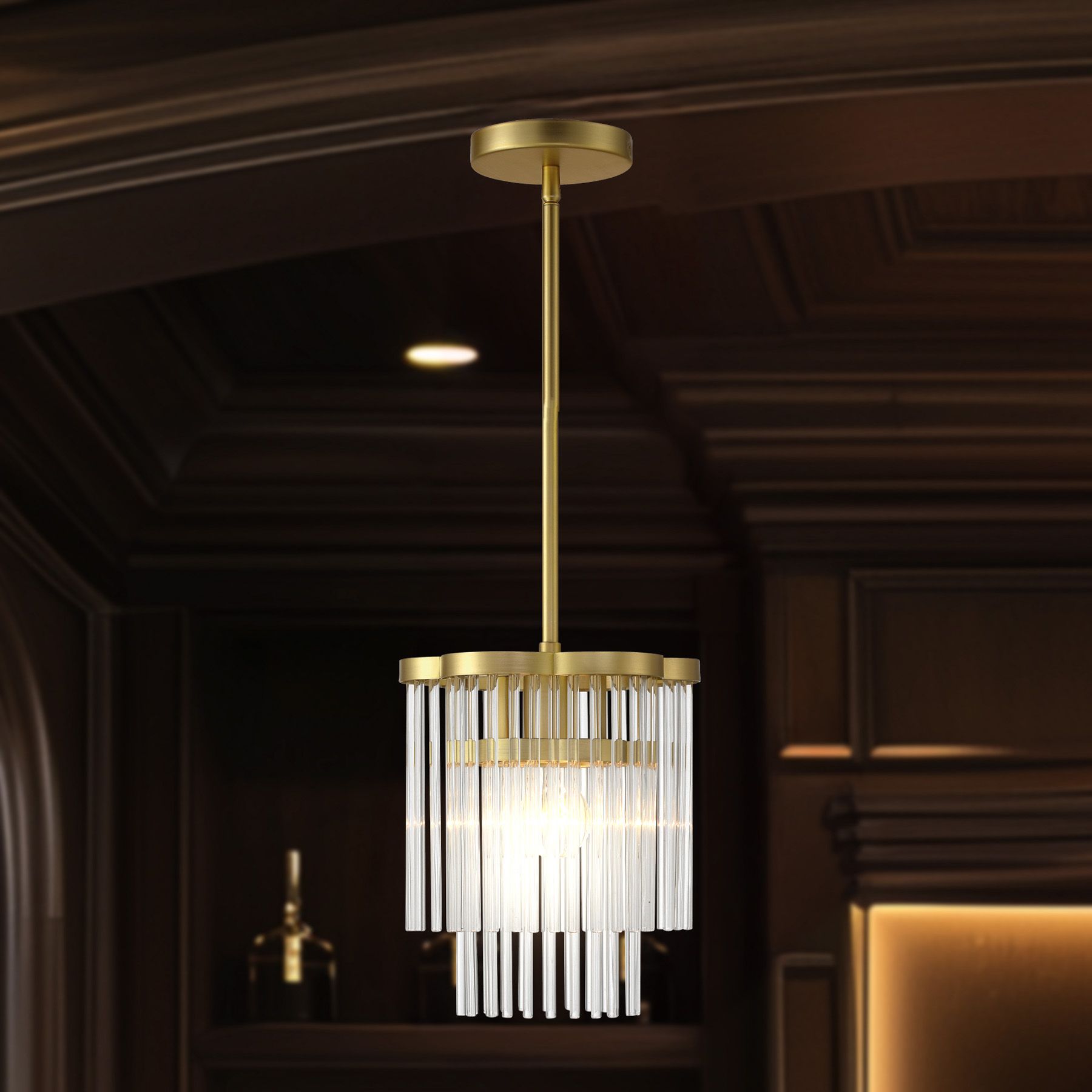 Azura 8 1/2" Wide Heirloom Brass and Crystal Mini Pendant