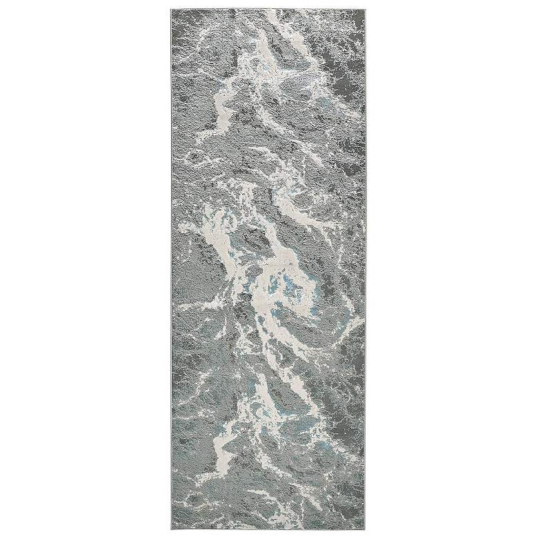 Image 1 Azure Abstract Indoor Silver Area Rug 3539F 2'-10" x 7'-10"