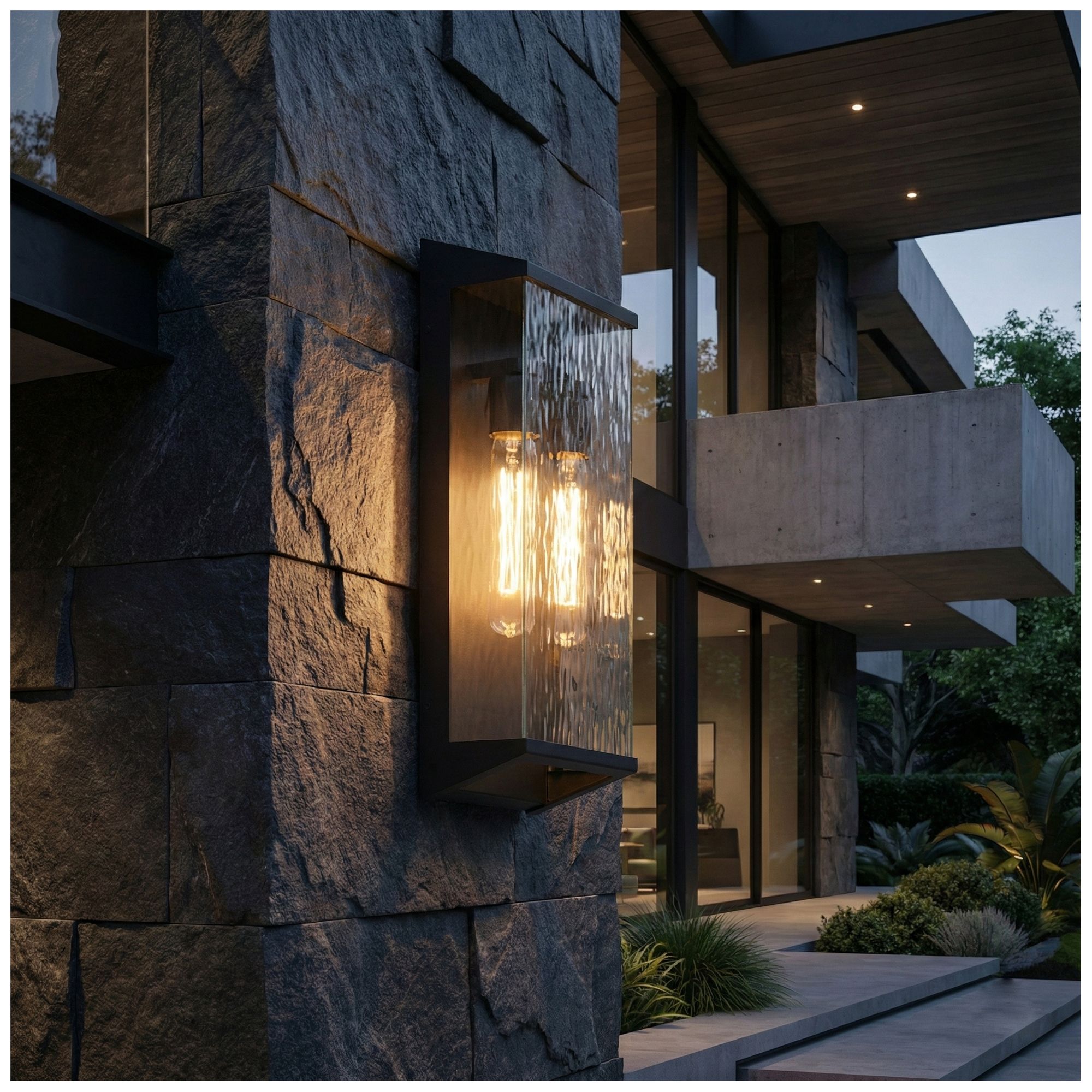 Image 5 Azure Bay 19" High 2-Light Black Outdoor Wall Sconce more views
