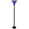 Azure Blue Tiffany Style Torchiere Floor Lamp