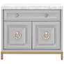 Azure Carrera Media Chest, Dove Gray, White Carrera Marble