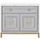 Azure Carrera Media Chest, Dove Gray, White Carrera Marble
