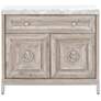 Azure Carrera Media Chest, Natural Gray Acacia, White Carrera Marble