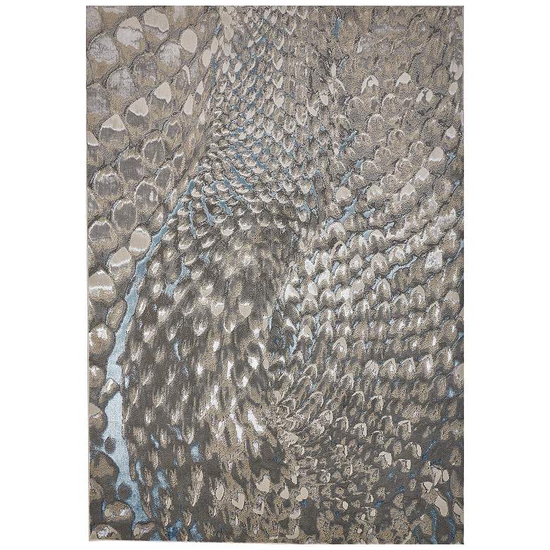 Image 1 Azure Modern Abstract Soft Indoor Blue Area Rug 3403F