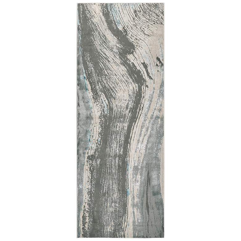Image 1 Azure Modern Abstract Soft Indoor Gray Area Rug 3524F