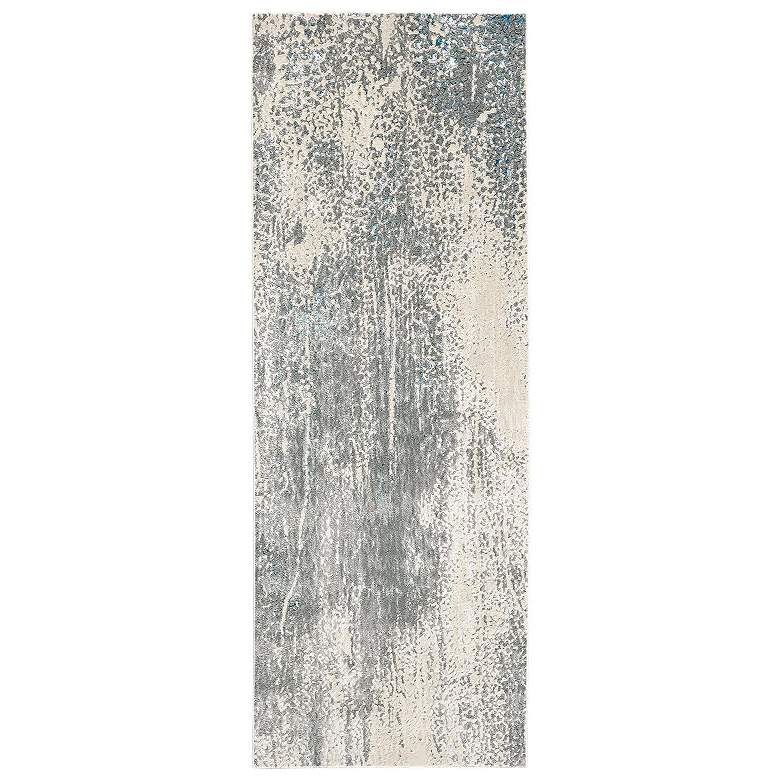 Image 1 Azure Modern Watercolor Soft Indoor Gray Area Rug 3401F