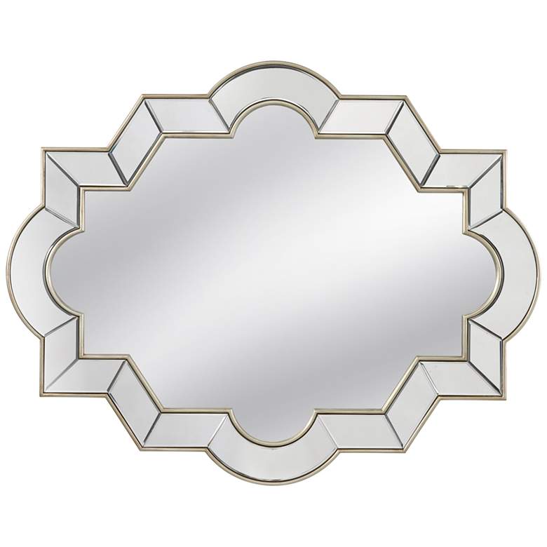 Image 1 Azusa Champagne Silver Leaf 50" x 40" Oversized Wall Mirror