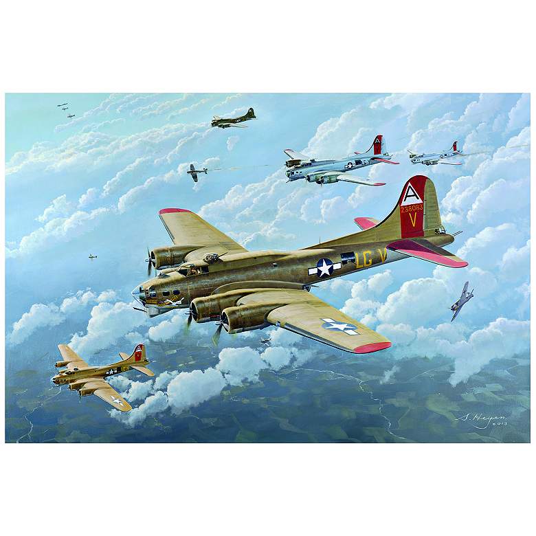 Image 1 B-17 WW-II Bomber Plane 32" Wide Metal Wall Art