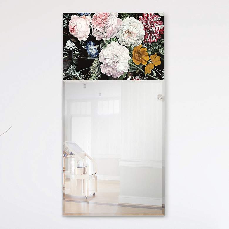 Image 1 B-Bouquet Art Glass 24 inch x 48 inch Rectangular Wall Mirror