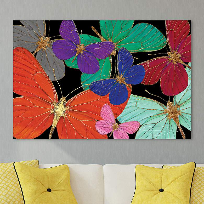 Image 1 B World 50 3/4"W Floating Tempered Glass Graphic Wall Art