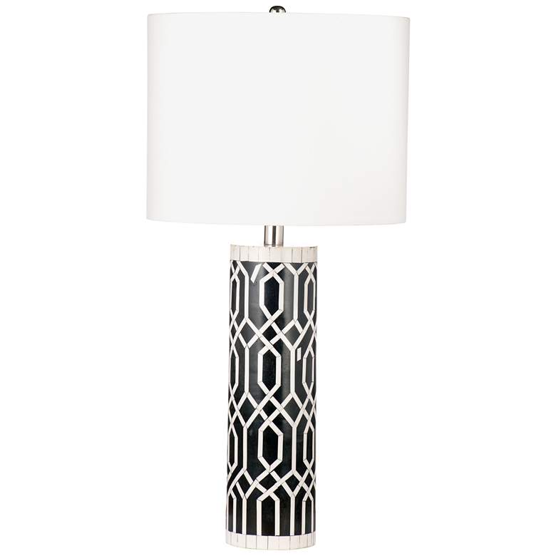Image 1 Baaker Black and White Cylinder Table Lamp