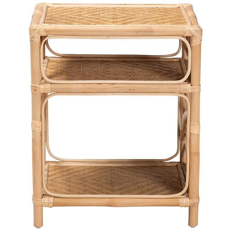 Image 5 Baara 18" Wide Natural Brown Rattan 2-Shelf Nightstand more views