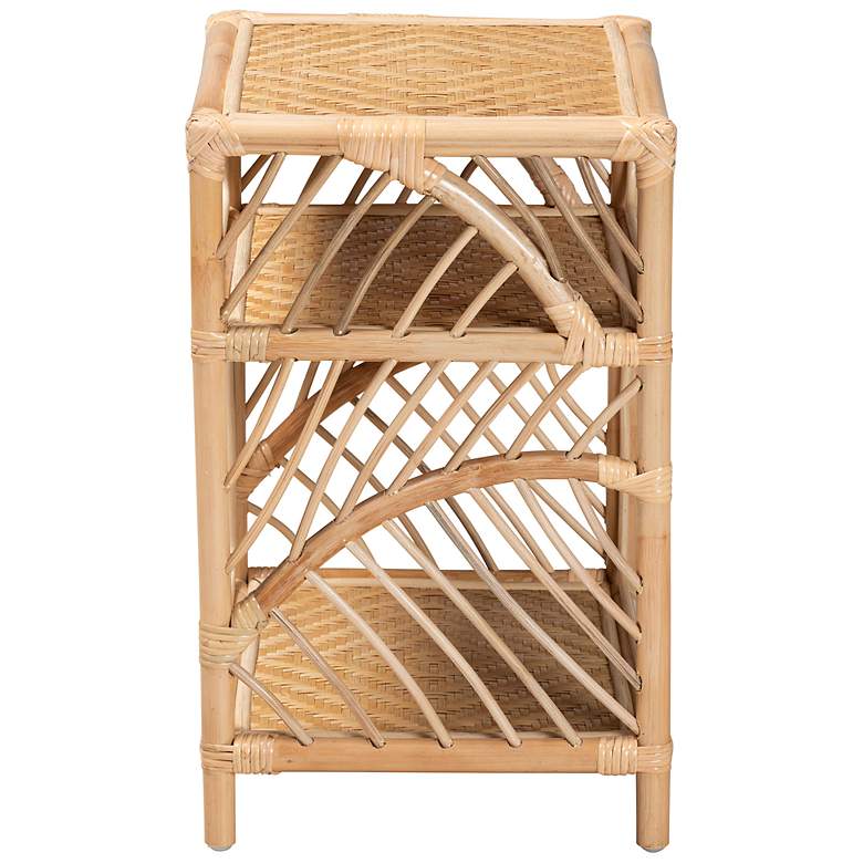 Image 6 Baara 18" Wide Natural Brown Rattan 2-Shelf Nightstand more views