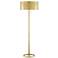 Babbit Brushed Brass w/ Polished Brass Metal Stem Floor Lamp