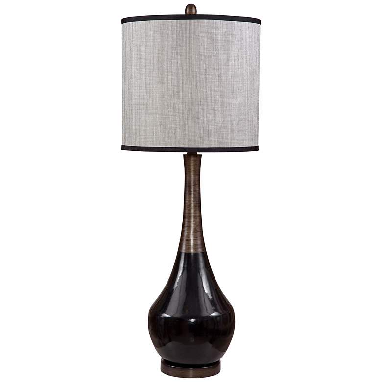 Image 1 Babson Black and Antique Silver Table Lamp