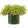 Baby's Breath and Grass 11" Wide Faux Flowers in Glass Vase