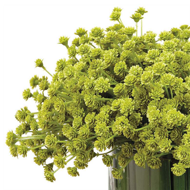 Image 2 Baby's Breath and Grass 11" Wide Faux Flowers in Glass Vase more views