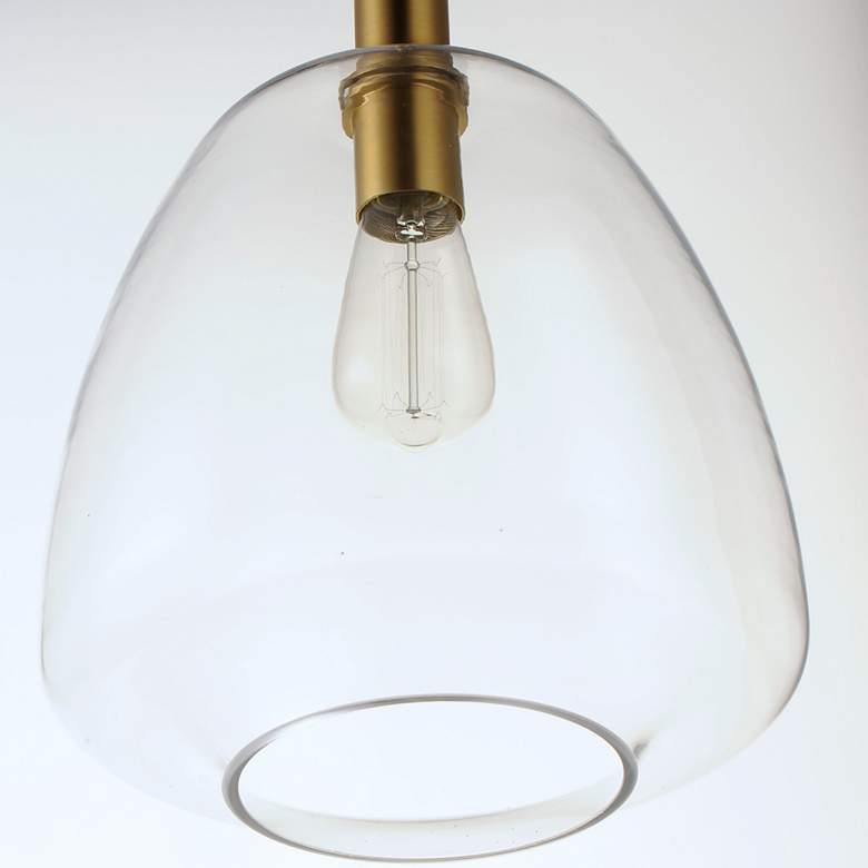 Image 2 Babylon 1 Light 11.5" Wide Satin Brass Pendant Light more views