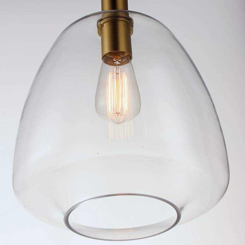 Image 3 Babylon 1 Light 11.5" Wide Satin Brass Pendant Light more views