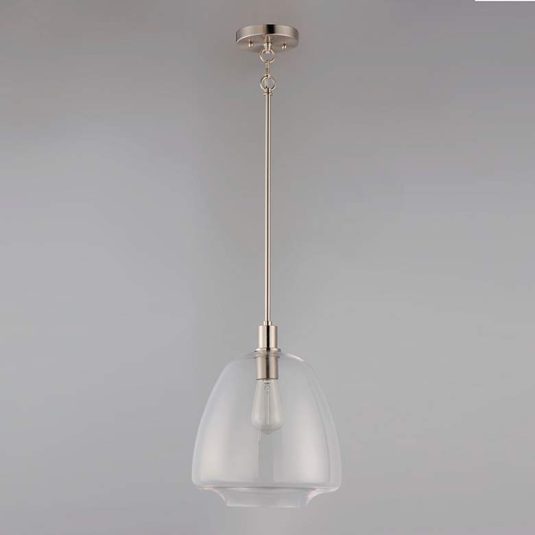 Image 2 Babylon 1-Light 11.5" Wide Satin Nickel Pendant Light more views
