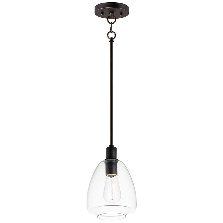 Image 1 Babylon 1-Light 7.25" Wide Black Pendant Light