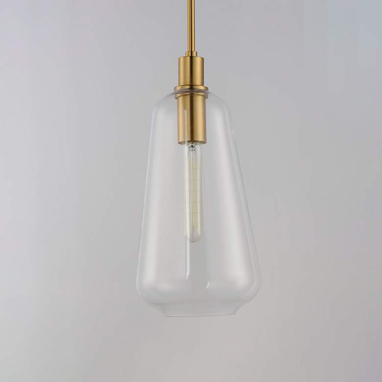 Image 4 Babylon 1-Light 7.5" Wide Satin Brass Pendant Light more views