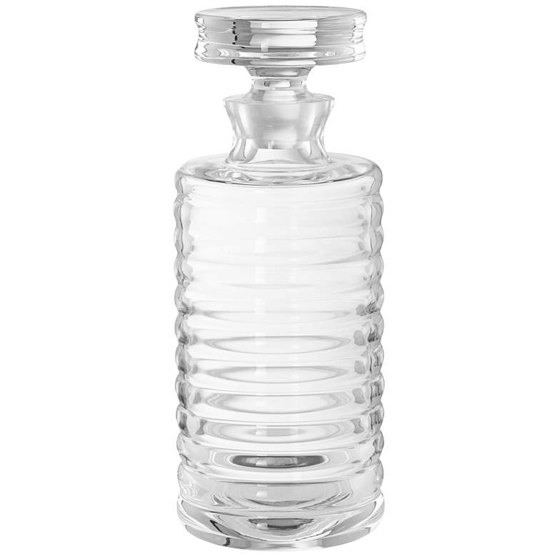 Image 1 Baccarat Tall Clear Glass Ribbed Decanter Barware
