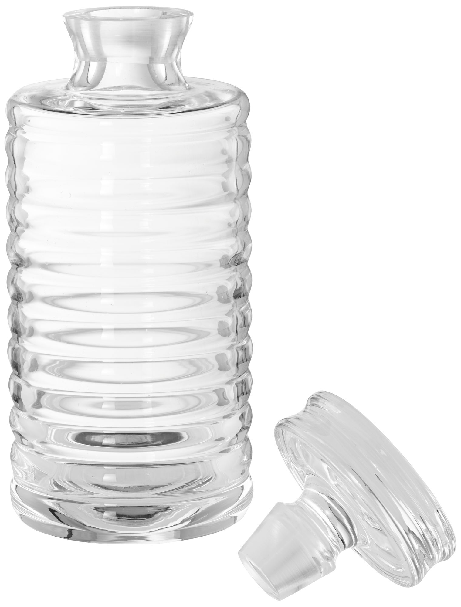 Image 3 Baccarat Tall Clear Glass Ribbed Decanter Barware more views