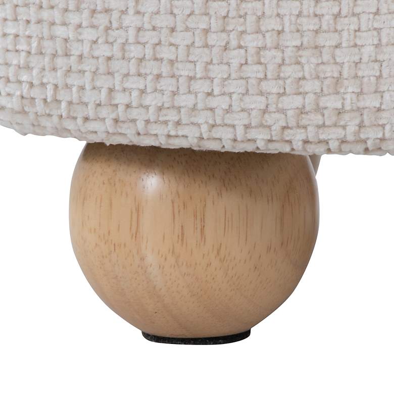Image 5 Bacci Ottoman Set in Natural Wood and Beige Fabric by LumiSource Pair more views